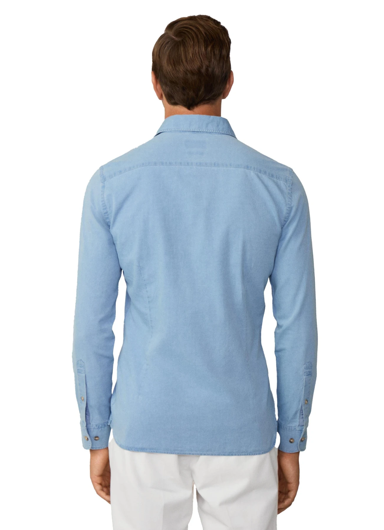 Tailored Fit Light Wash Denim Shirt Gallery