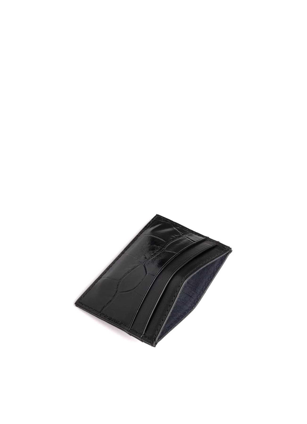 Leather Croc Stamped Cardholder Gallery