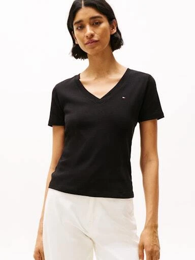 Slim V-Neck Short Sleeve T-Shirt Gallery