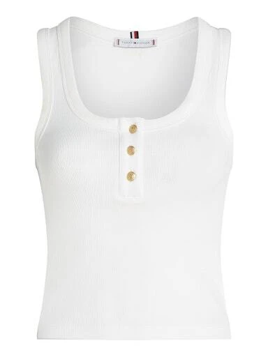 Slim Henley Scoop Neck Tank Top Gallery