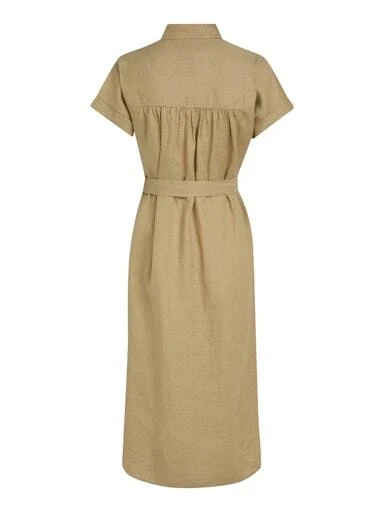Linen Short Sleeve Midi Shirt Dress Gallery