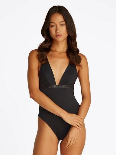 Plunge One Piece Swimsuit With Removable Pads Gallery