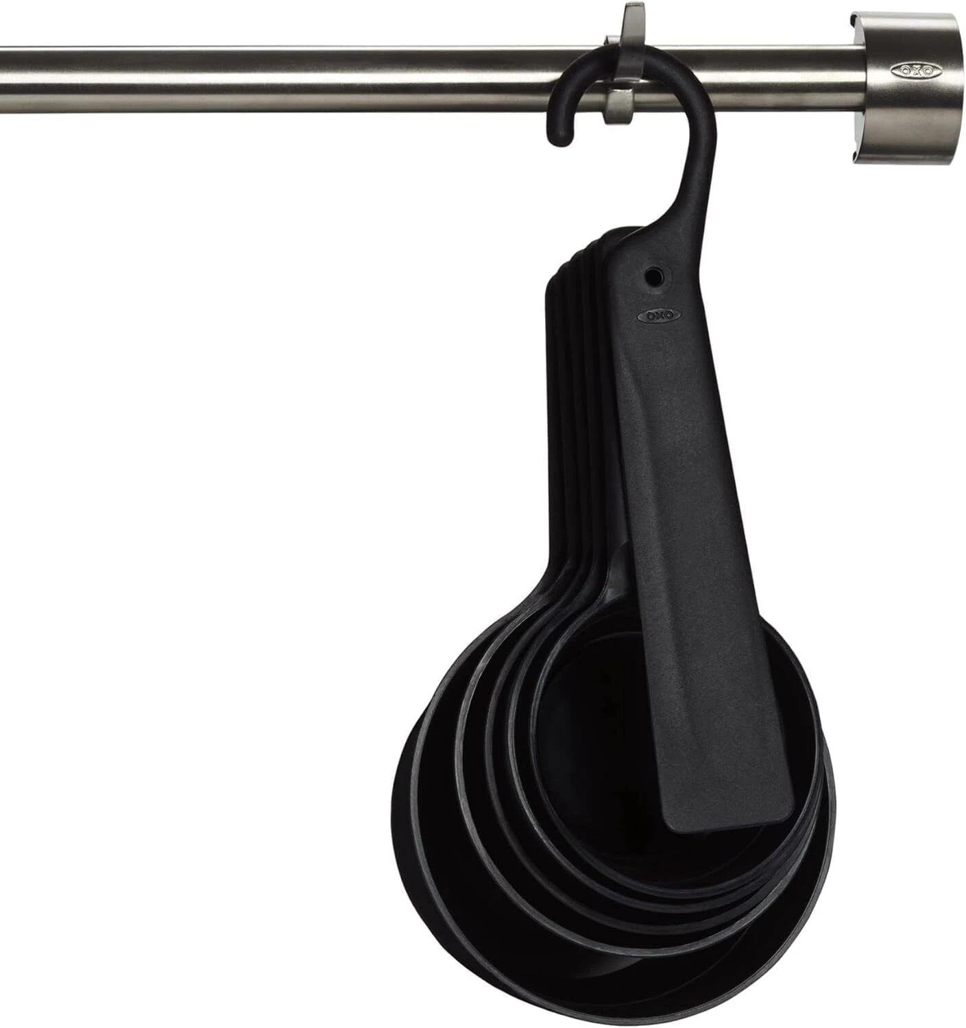 6 PC PLASTIC MEASURING CUPS -SNAPS - BLACK Gallery