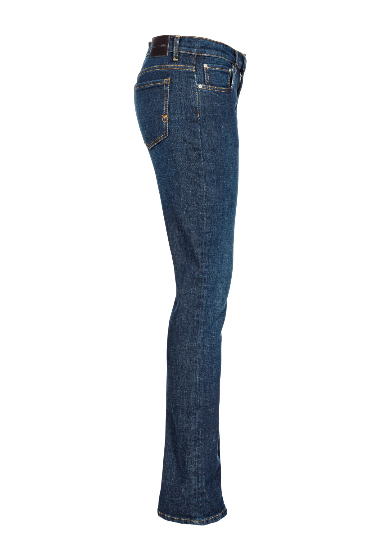 Straight-leg dark jeans with slit Gallery