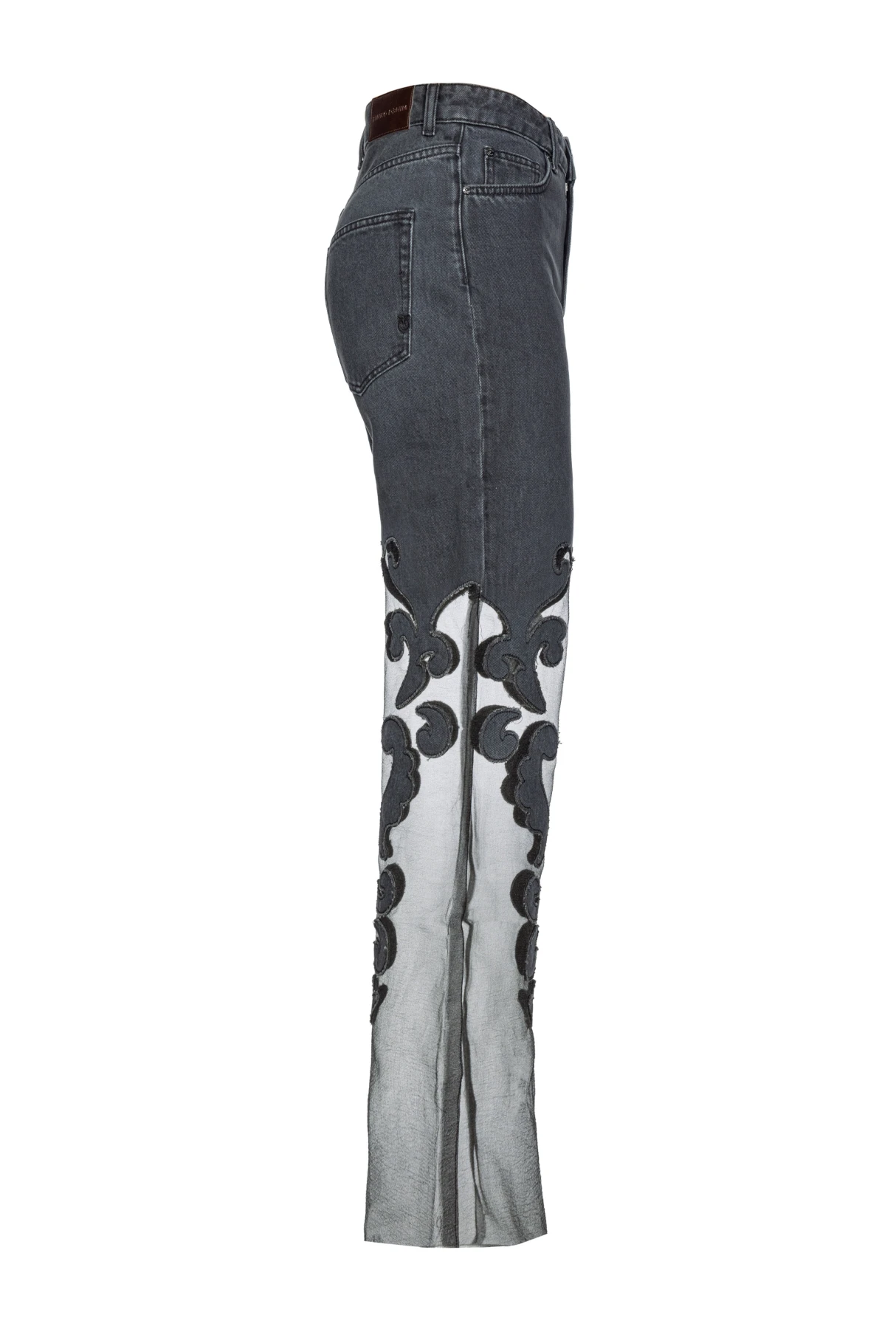 
Wide-leg jeans with sheer organza Gallery