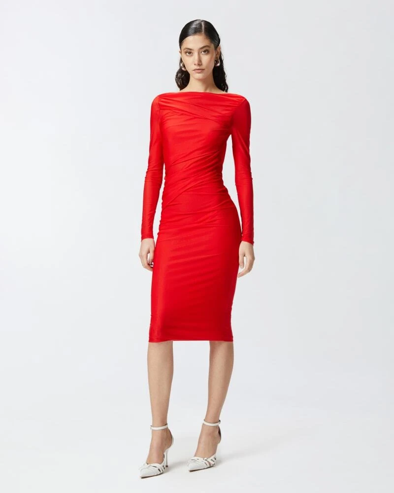 
Slim-fitting calf-length jersey dress Gallery