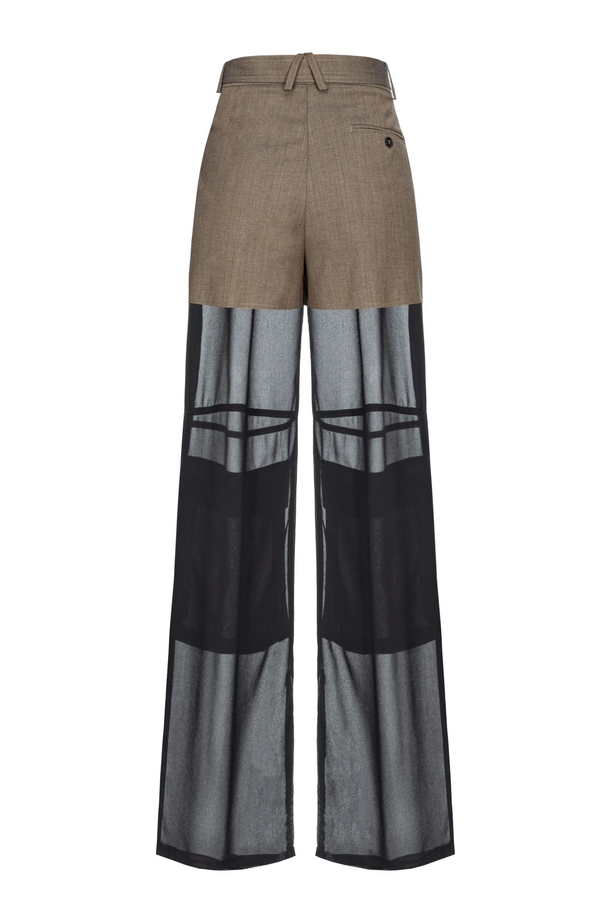 Wide-leg cargo trousers with semi-sheer georgette Gallery