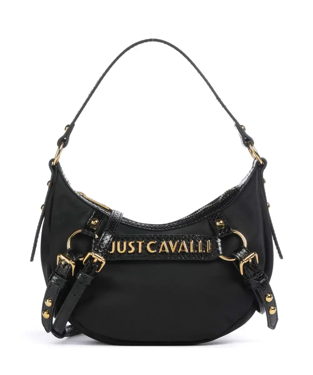 Hobo Shoulder Bag with Gold-Tone Hardware and Logo Plaque Gallery