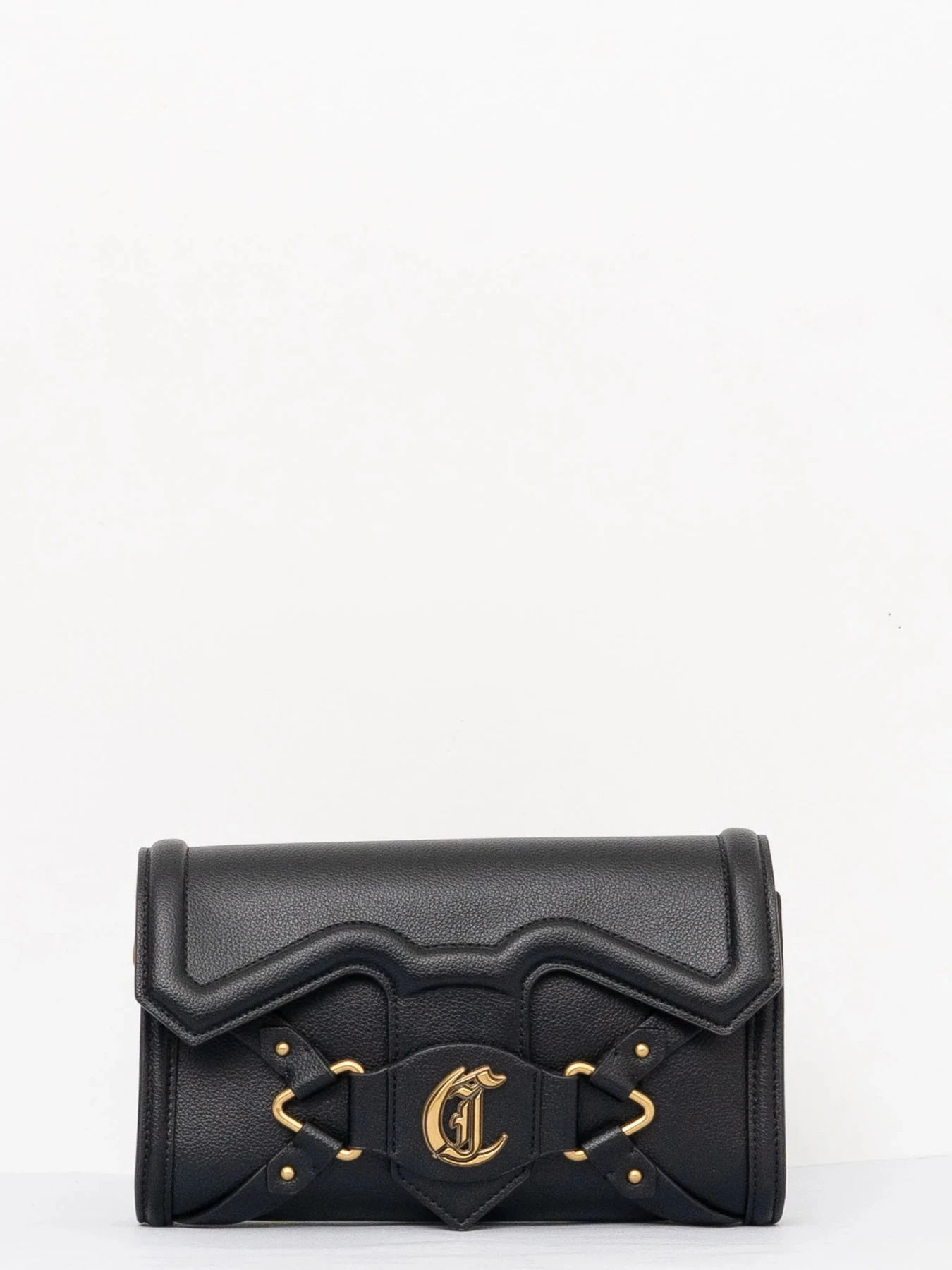 Leather Crossbody Bag with Gold-tone embellished Flap Gallery