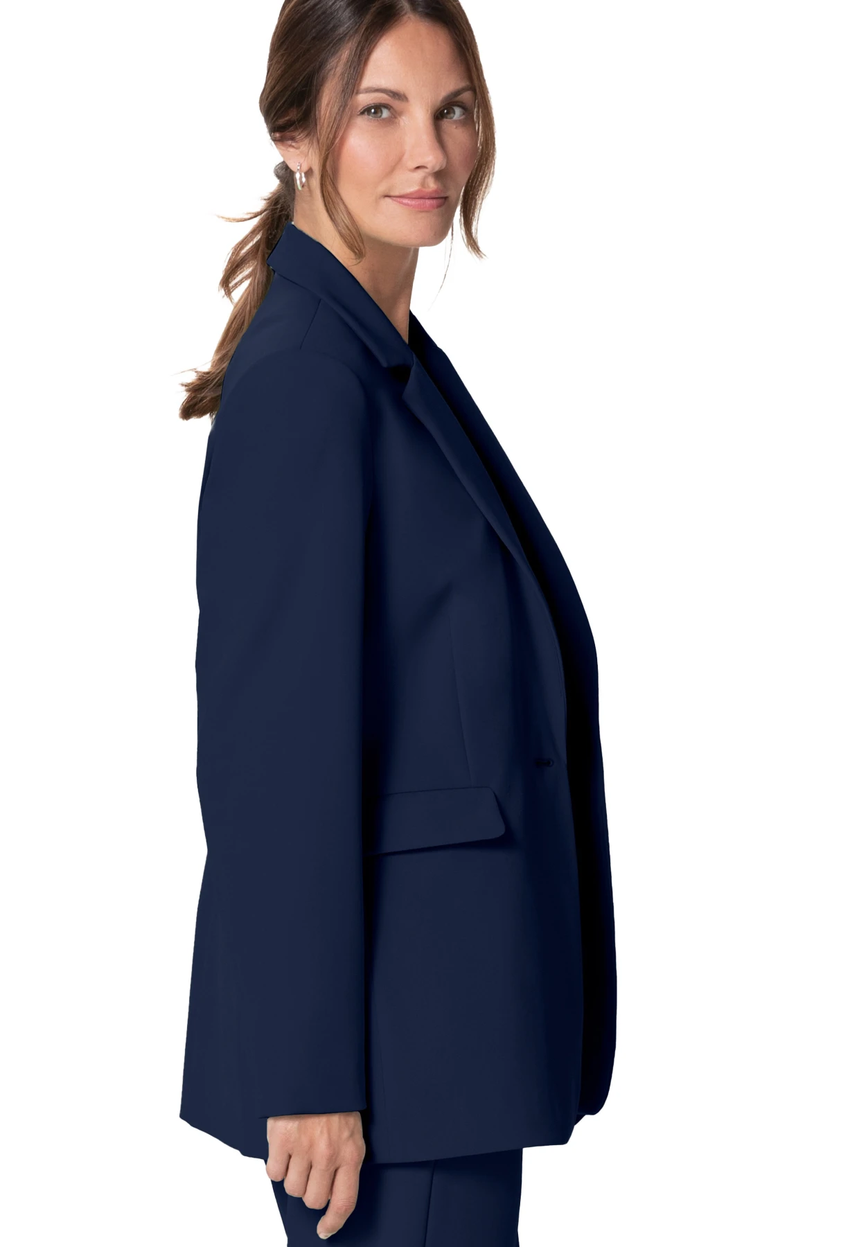 Single-breasted Long Blazer with pockets Gallery