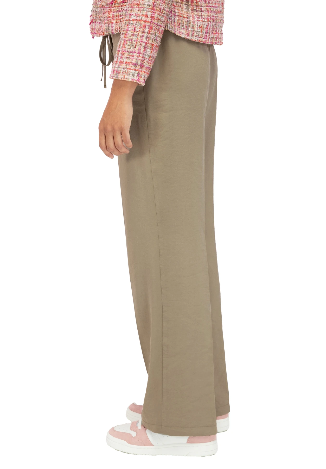  Linen Blend Trousers with Drawstring Waist Gallery