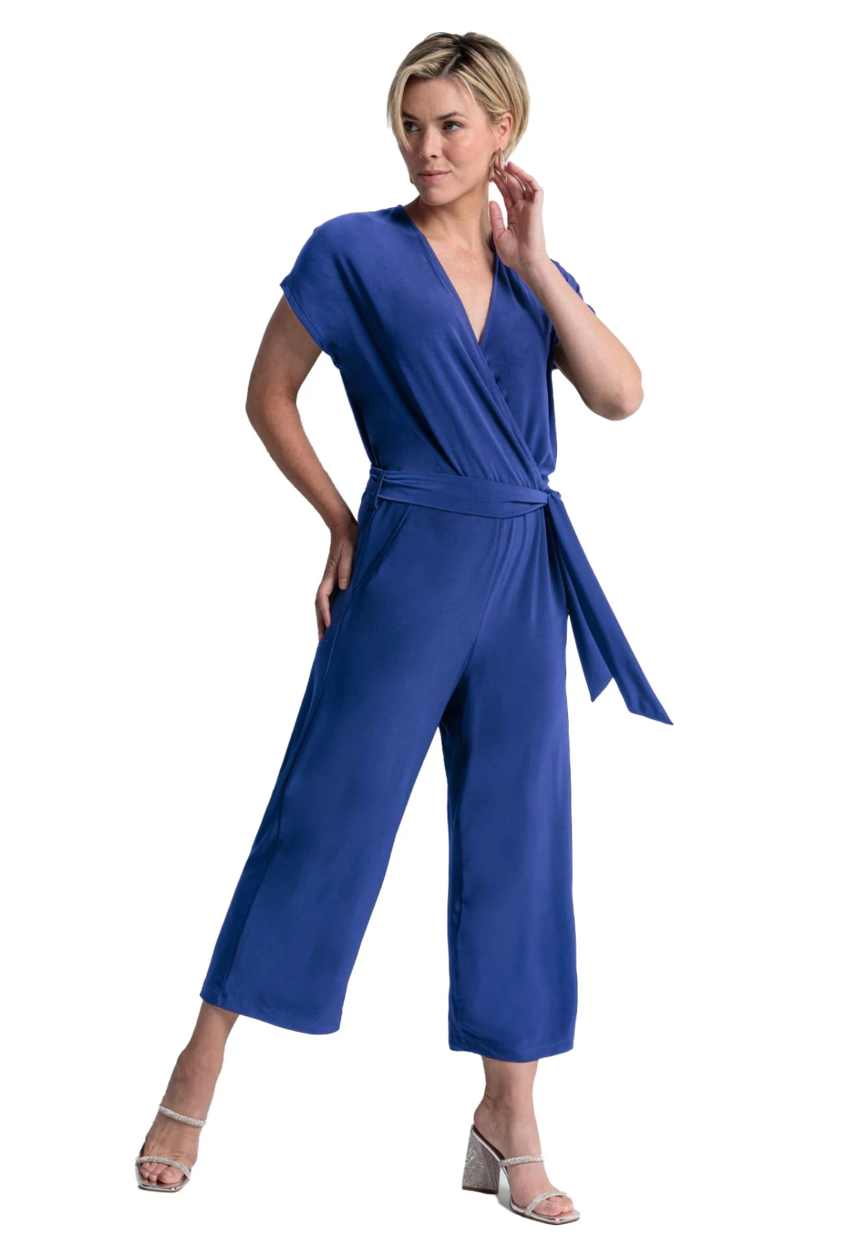 Wrap-Front Jumpsuit with Tie Waist Gallery