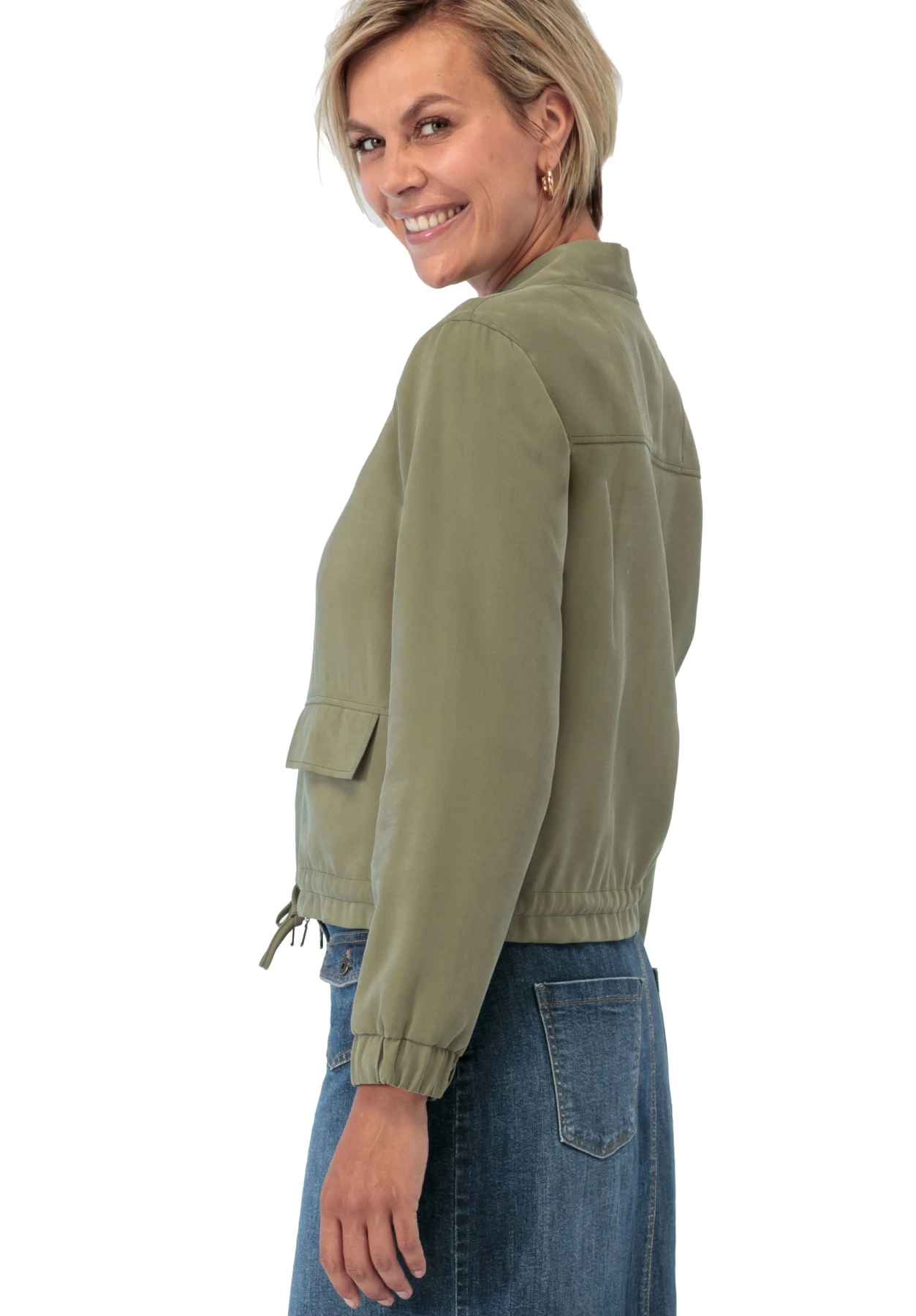 Bomber Jacket with Drawstring Hem Gallery