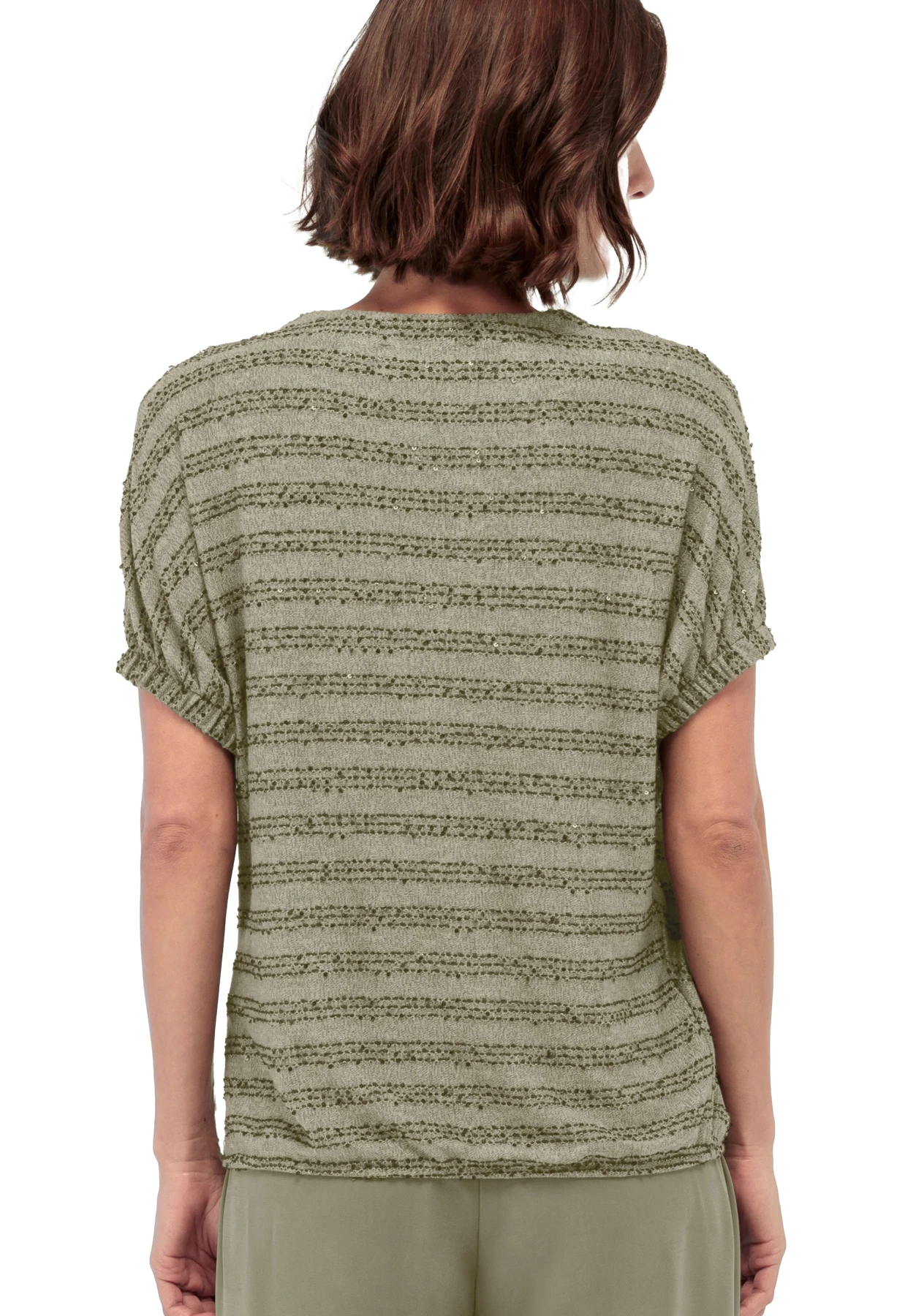 dropped short sleeves round neck Top Gallery