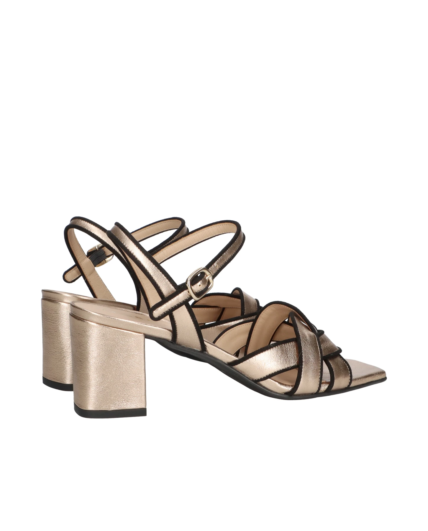  Block Heel Sandals with Black Trim Gallery
