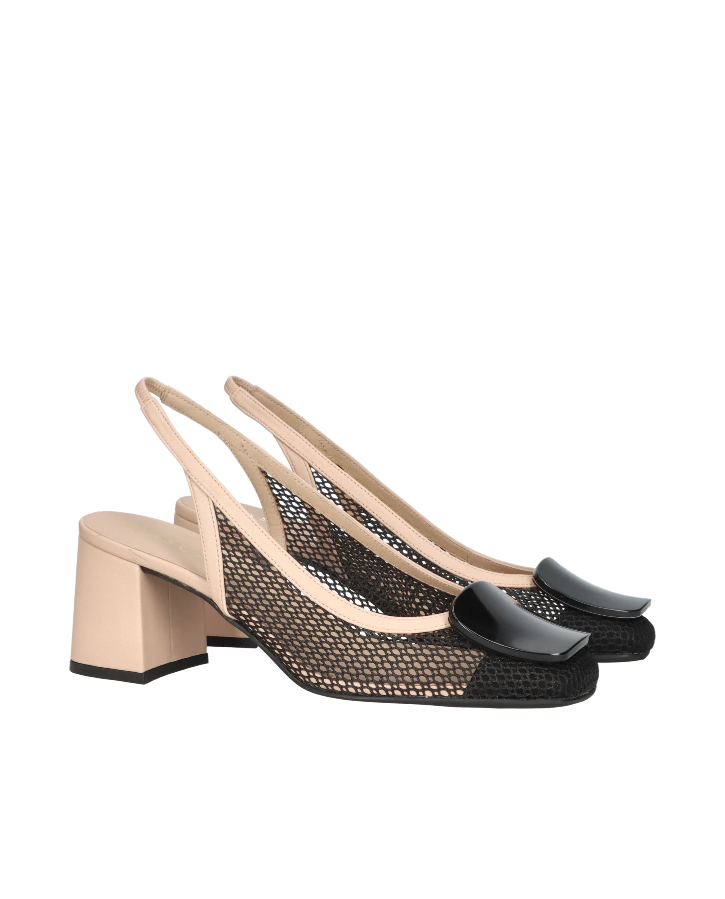 Mesh Slingback Heels with Nude Trim Gallery