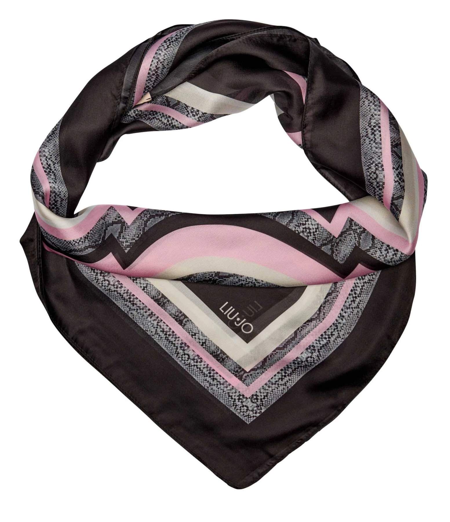 Patterned Scarf with Chain and Geometric Details Gallery