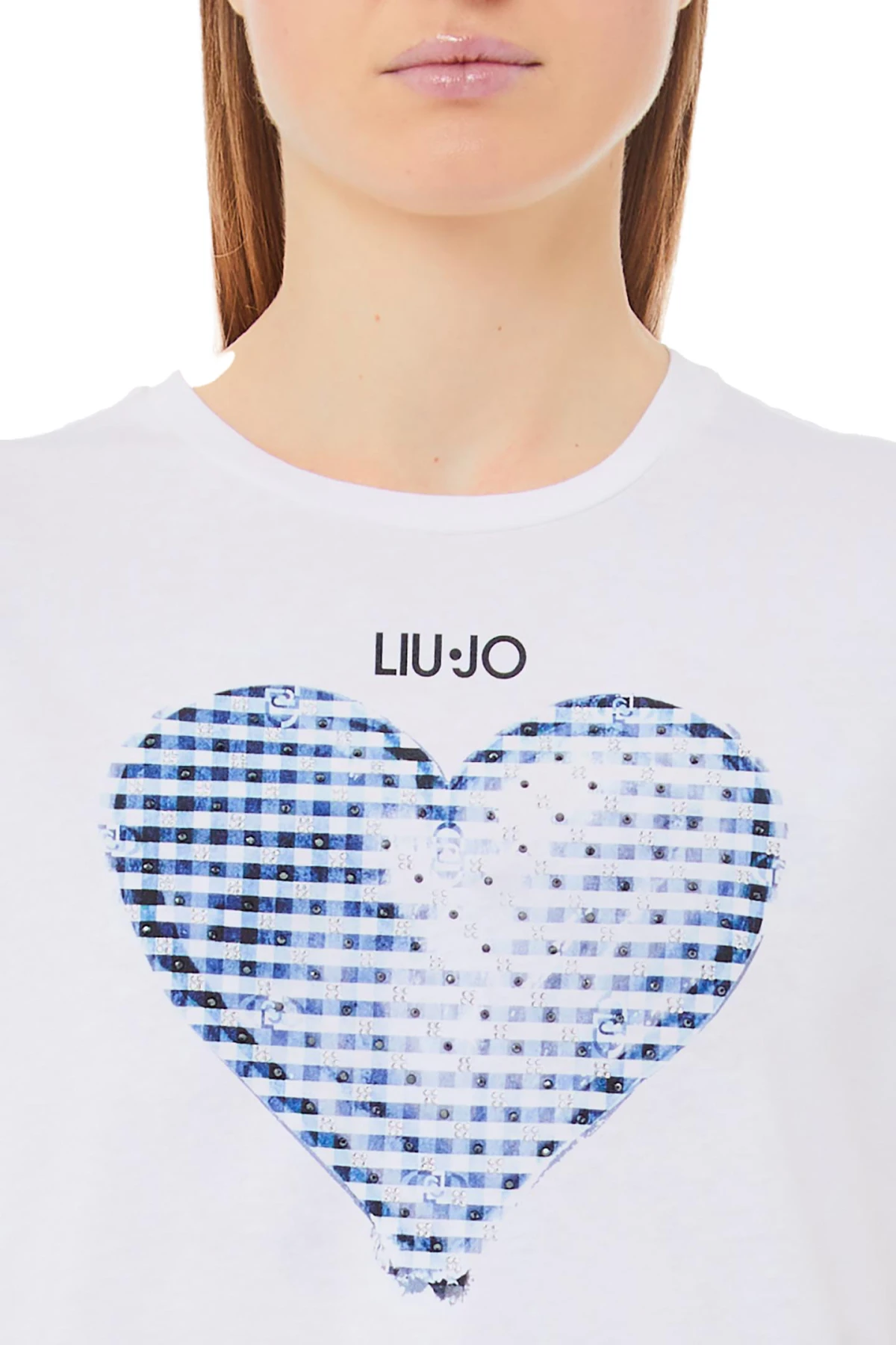 Rhinestone Heart Print T-Shirt Gallery