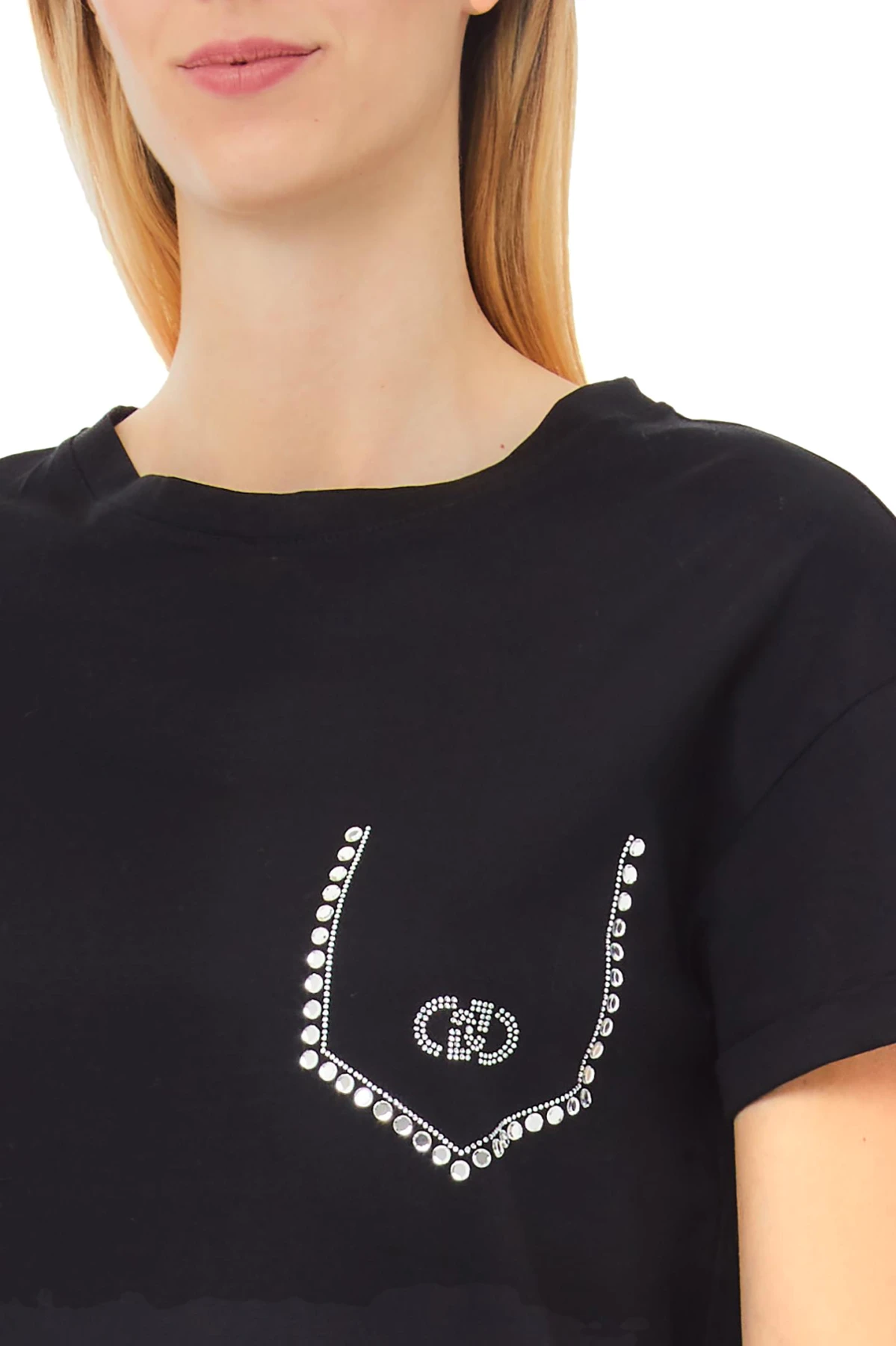 Short Sleeve T-shirt with Rhinestones Gallery