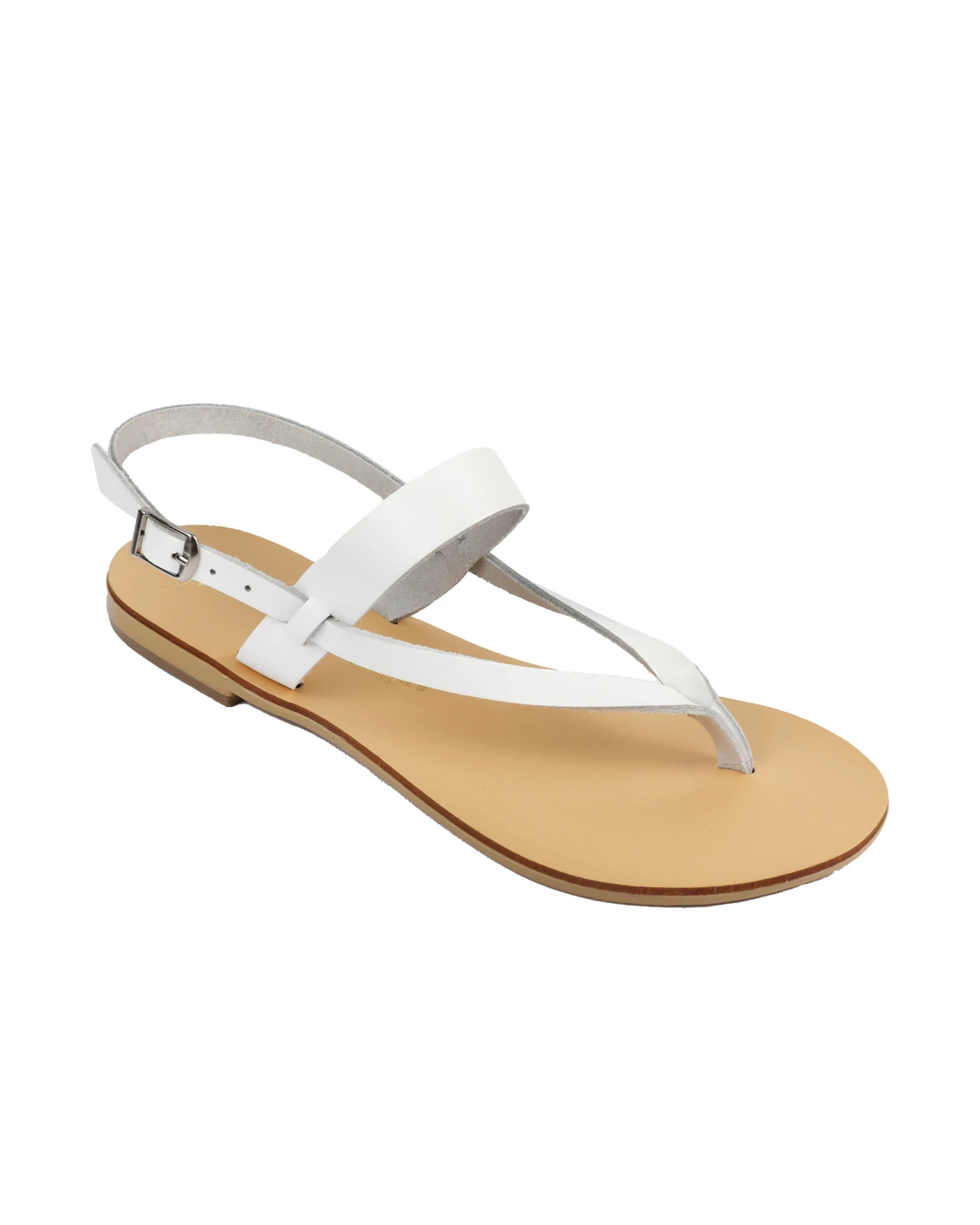 Leather Thong Flat Sandals with Ankle Strap Gallery