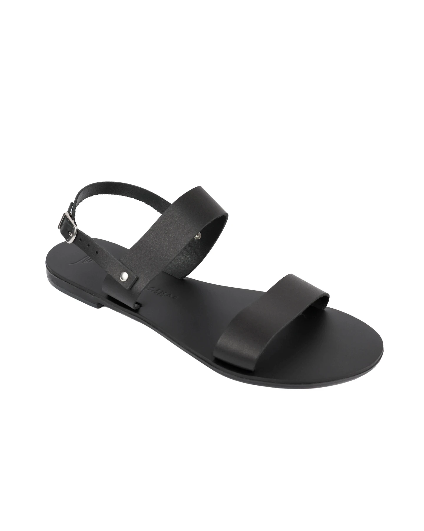 Leather Two-Strap Flat Sandals Gallery
