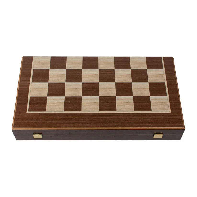 Handmade Wenge Inlaid Chess & Backgammon with Walnut & Oak points 48x26cm Gallery