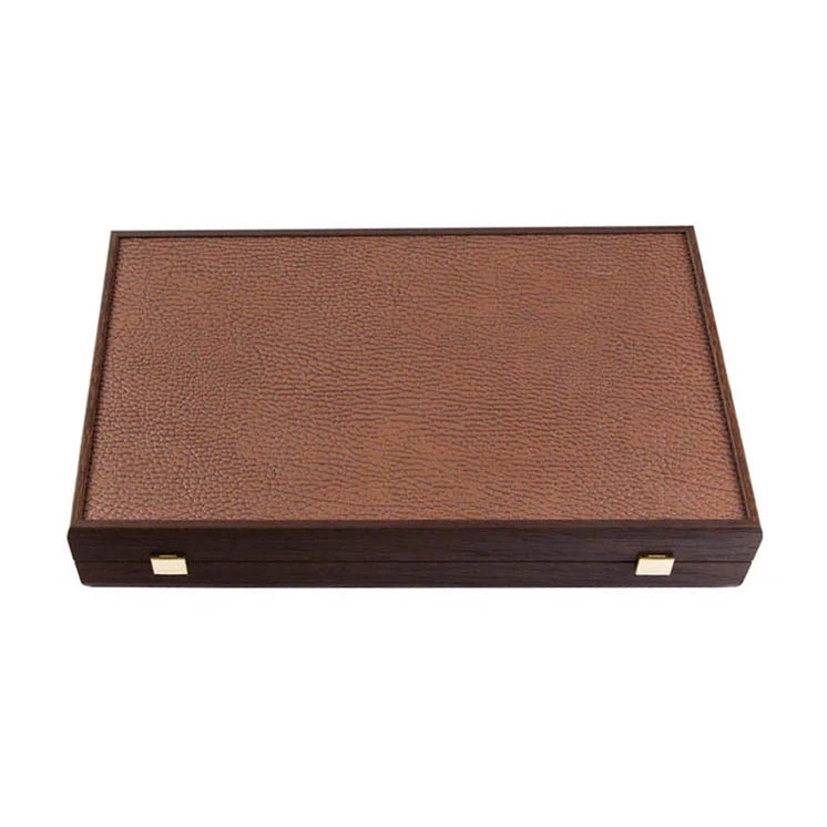 Leatherette Backgammon Caramel Brown Inlaid Leatherette Backgammon with Sideracks 48x30cm Gallery