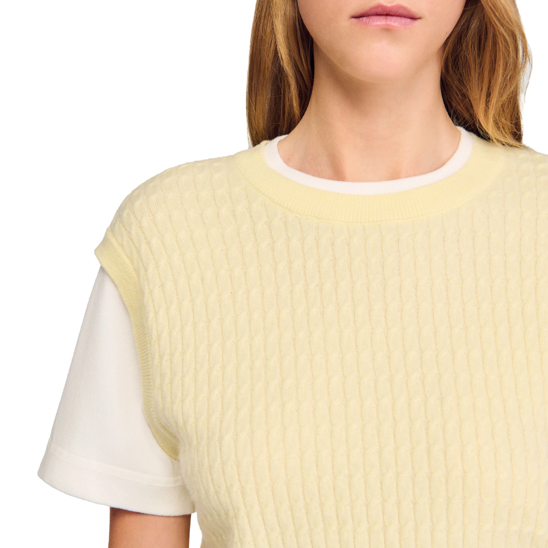 Dual-material knit jumper Gallery