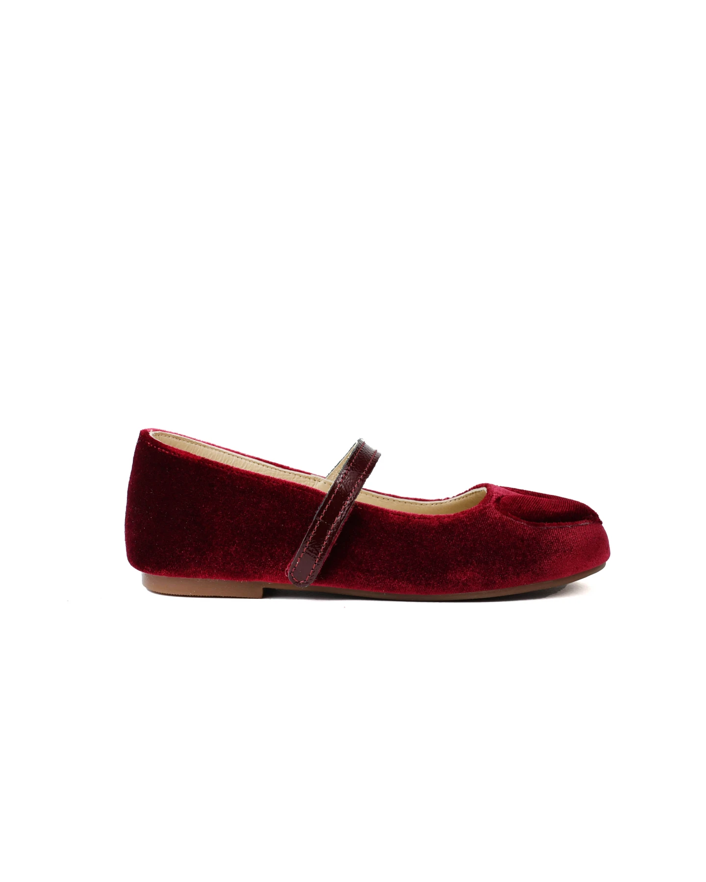 SINGLE STRAP VELCRO VELVET FABRIC BALLERINAS Gallery