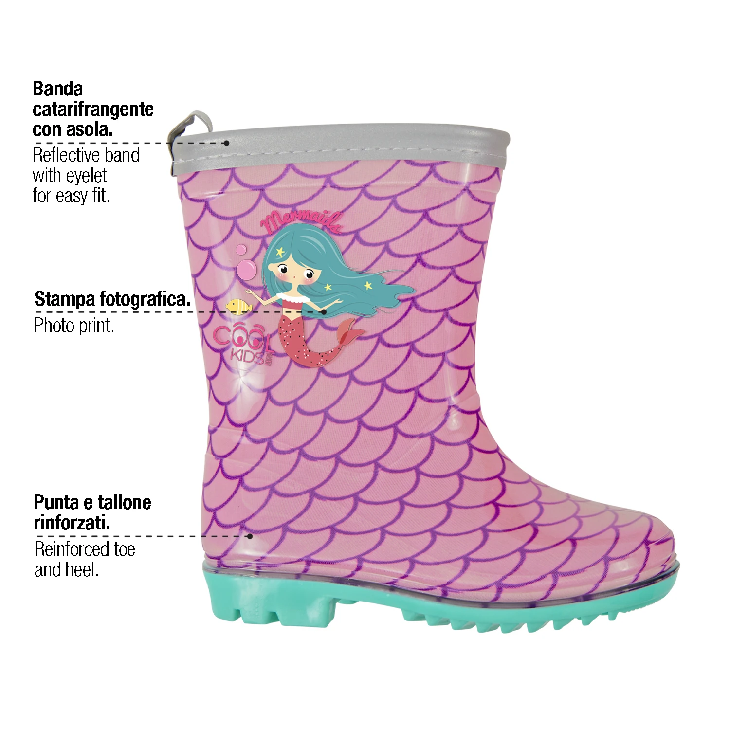 mermaid rainboots with reflective details Gallery