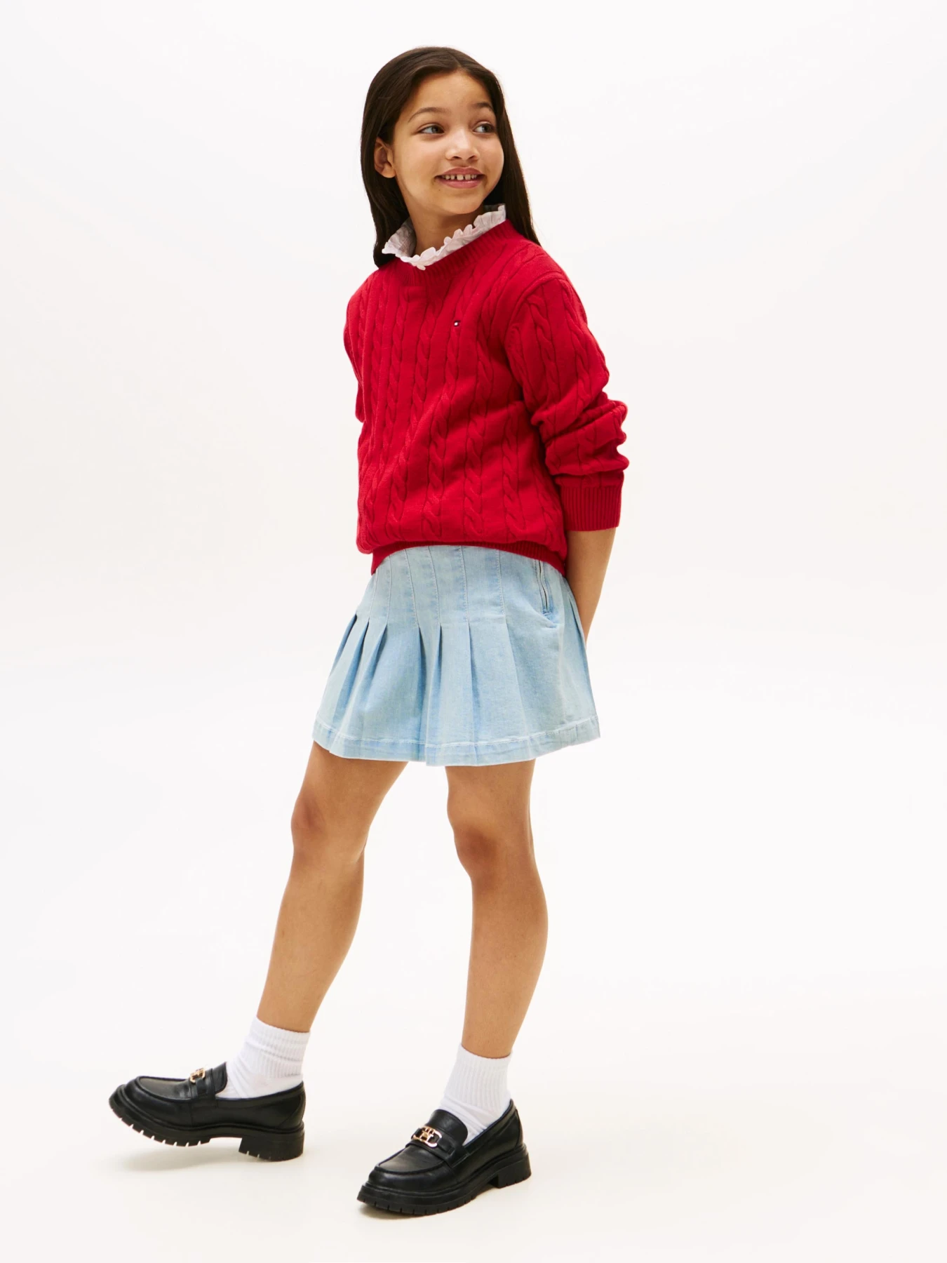 Denim Pleated Skirt Gallery