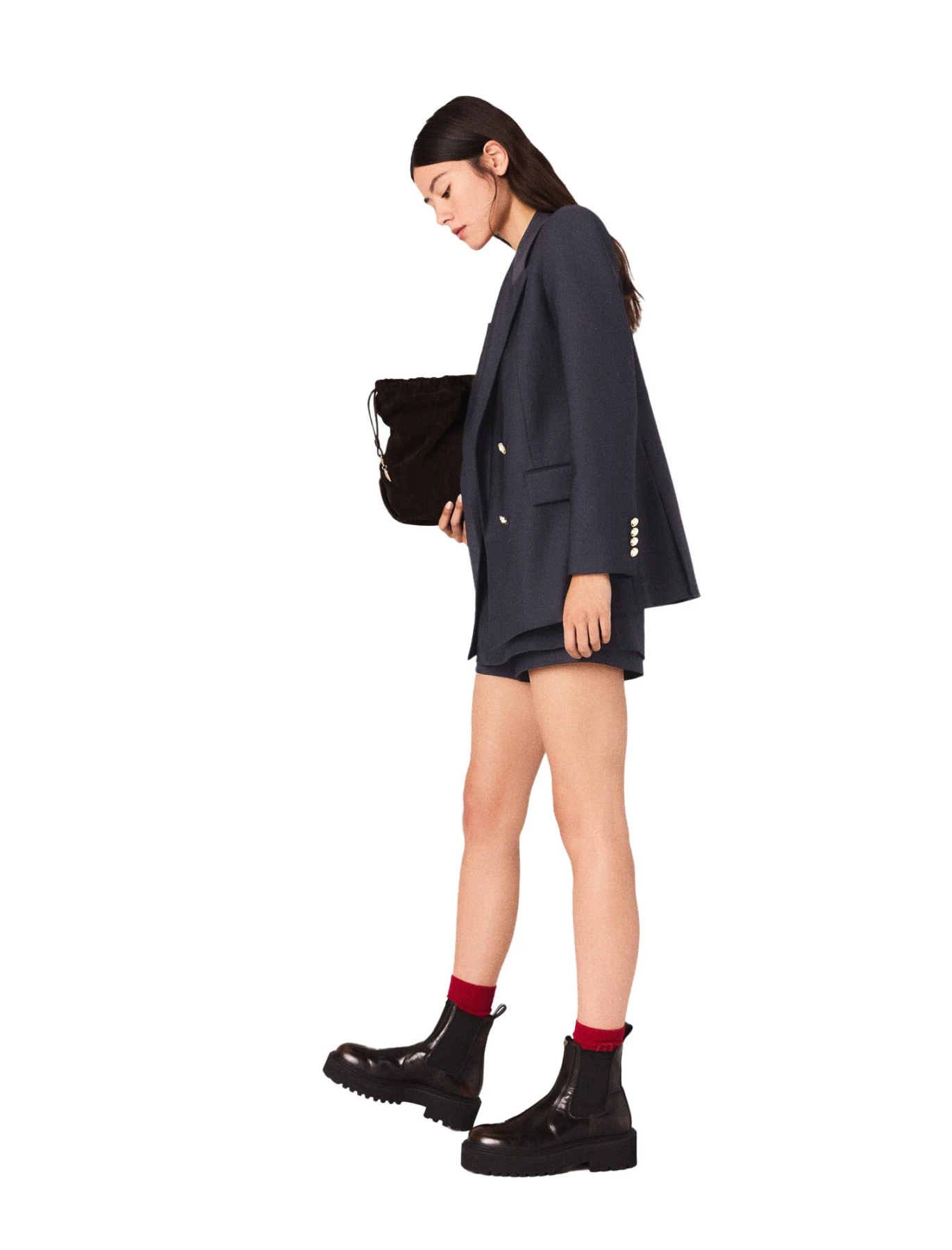 double-breasted gold-button blazer Gallery