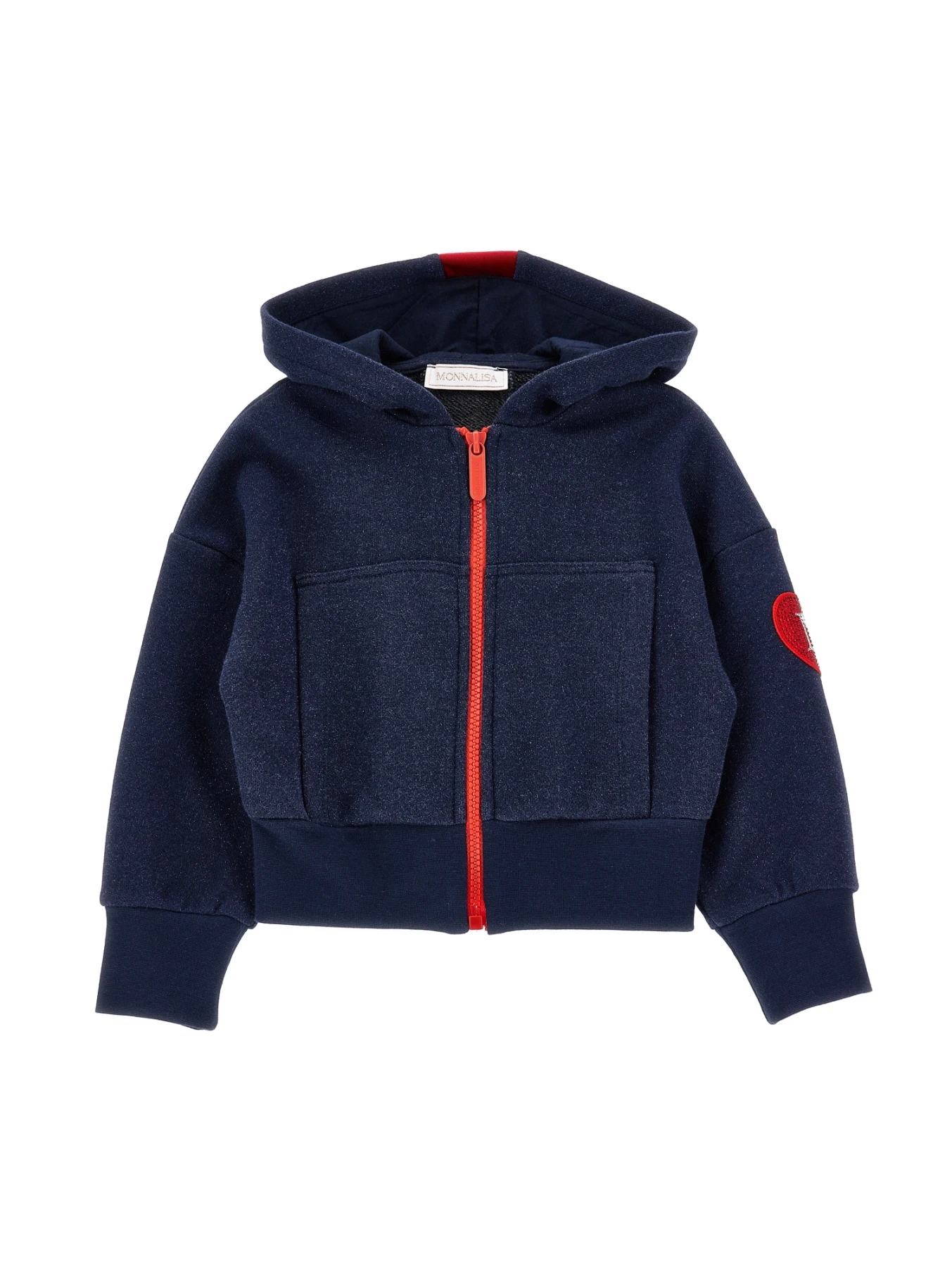 open sweatshirt set with rhinestone details Gallery