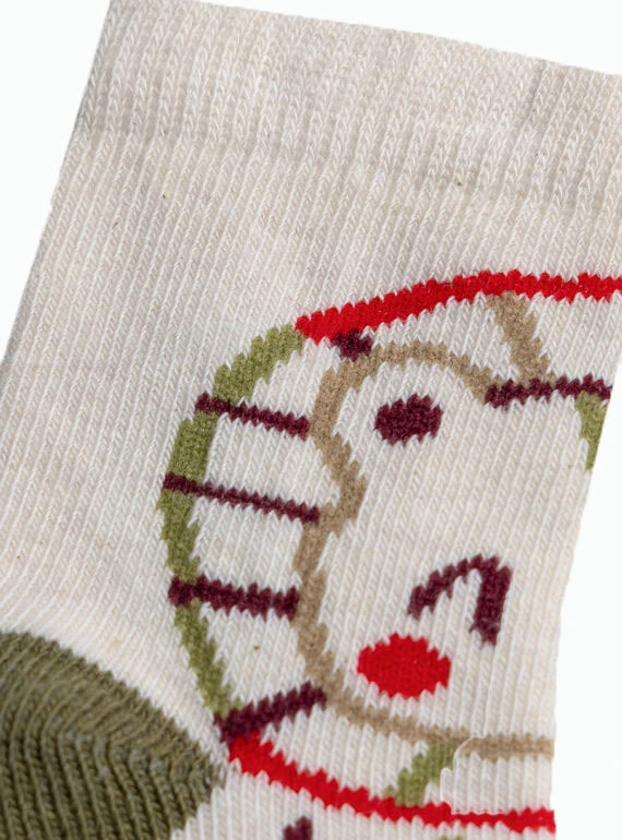 Lion Graphic Socks with Colorblock Heel and Toe Gallery