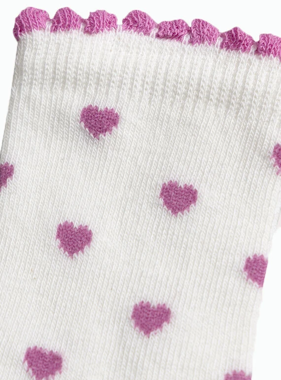 Heart Print Socks with Ruffle Cuffs Gallery