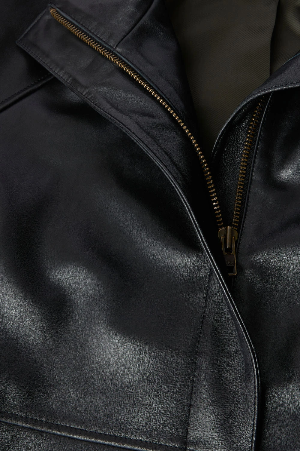High-neck leather jacket Gallery