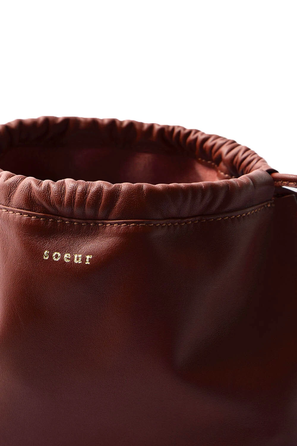 Gathered leather shoulder bag Gallery