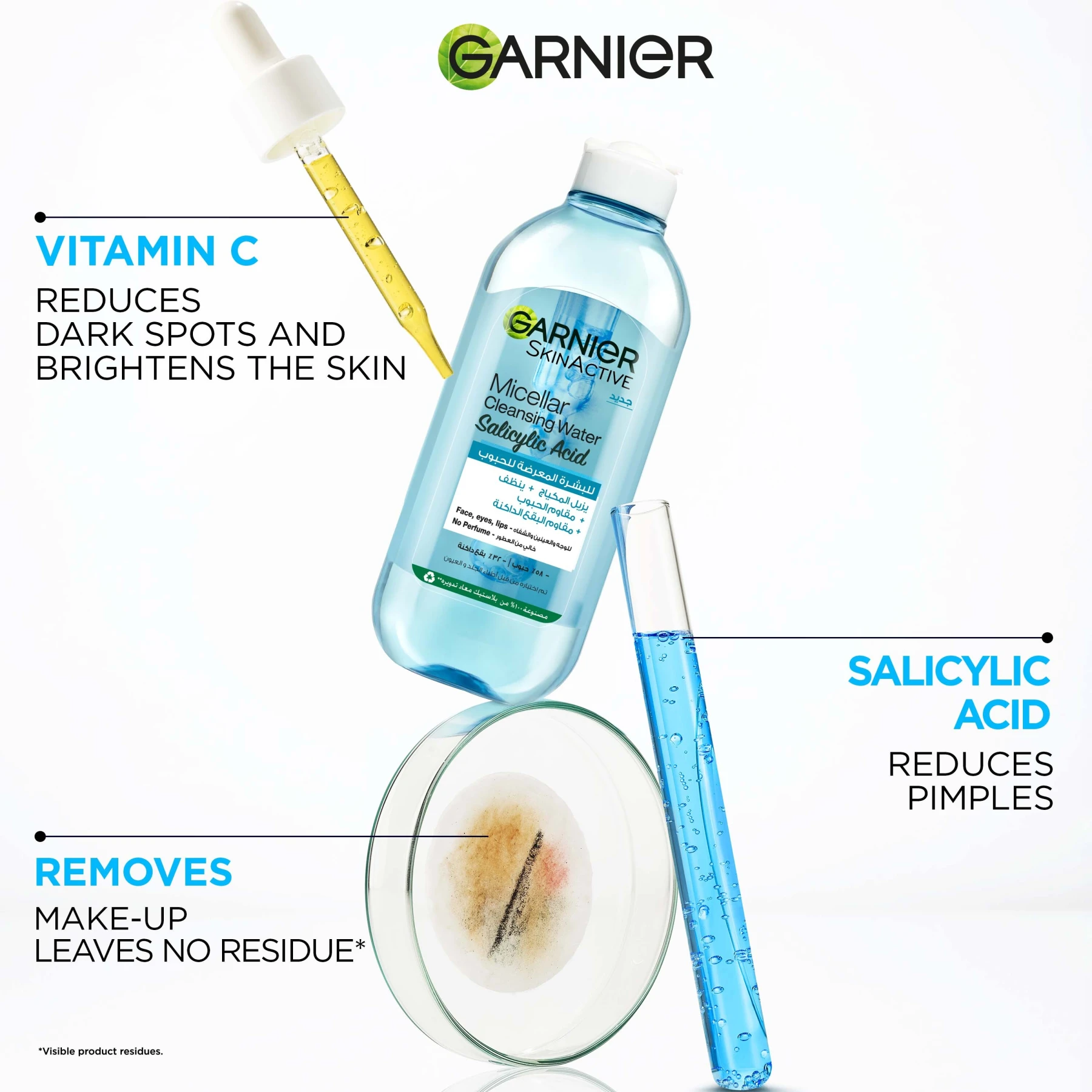 Garnier Fast Clear Micellar Water with Salicylic Acid for Acne Prone Skin 400ml Gallery