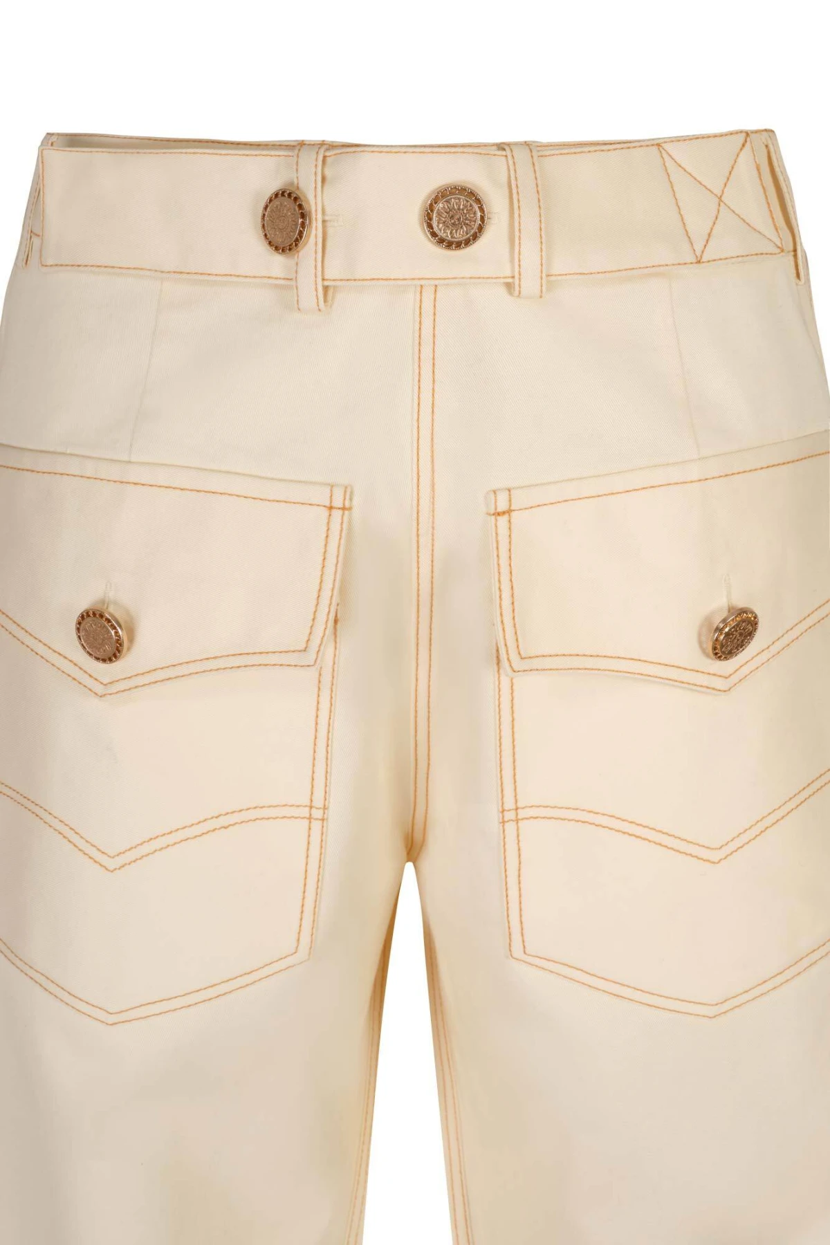 Mid Rise Waist Trousers with Buttoned Belt Gallery