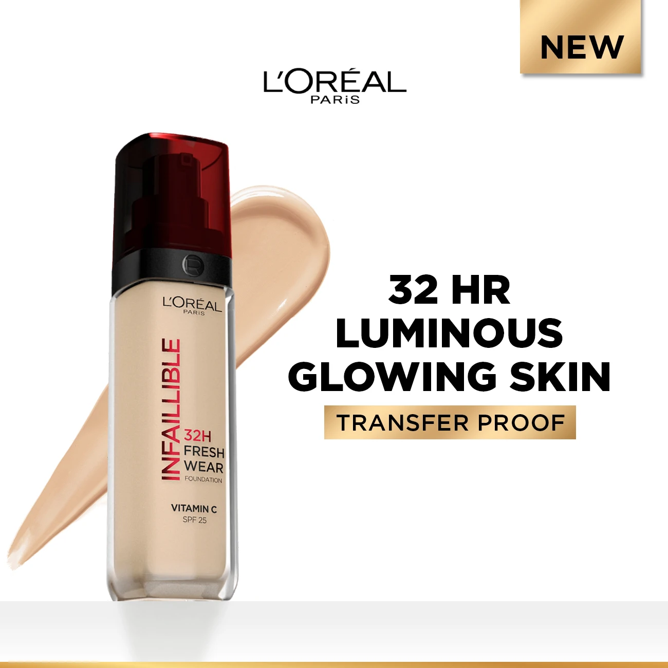 L’Oréal Paris Makeup Infaillible 32H Freshwear Longwear Liquid Foundation, Vitamin C, SPF25 Gallery