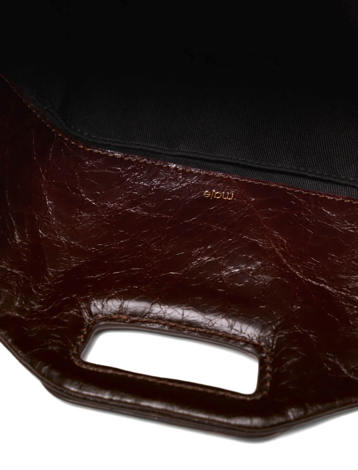 Crackled leather Miss M Shoulder bag with Fringes Gallery