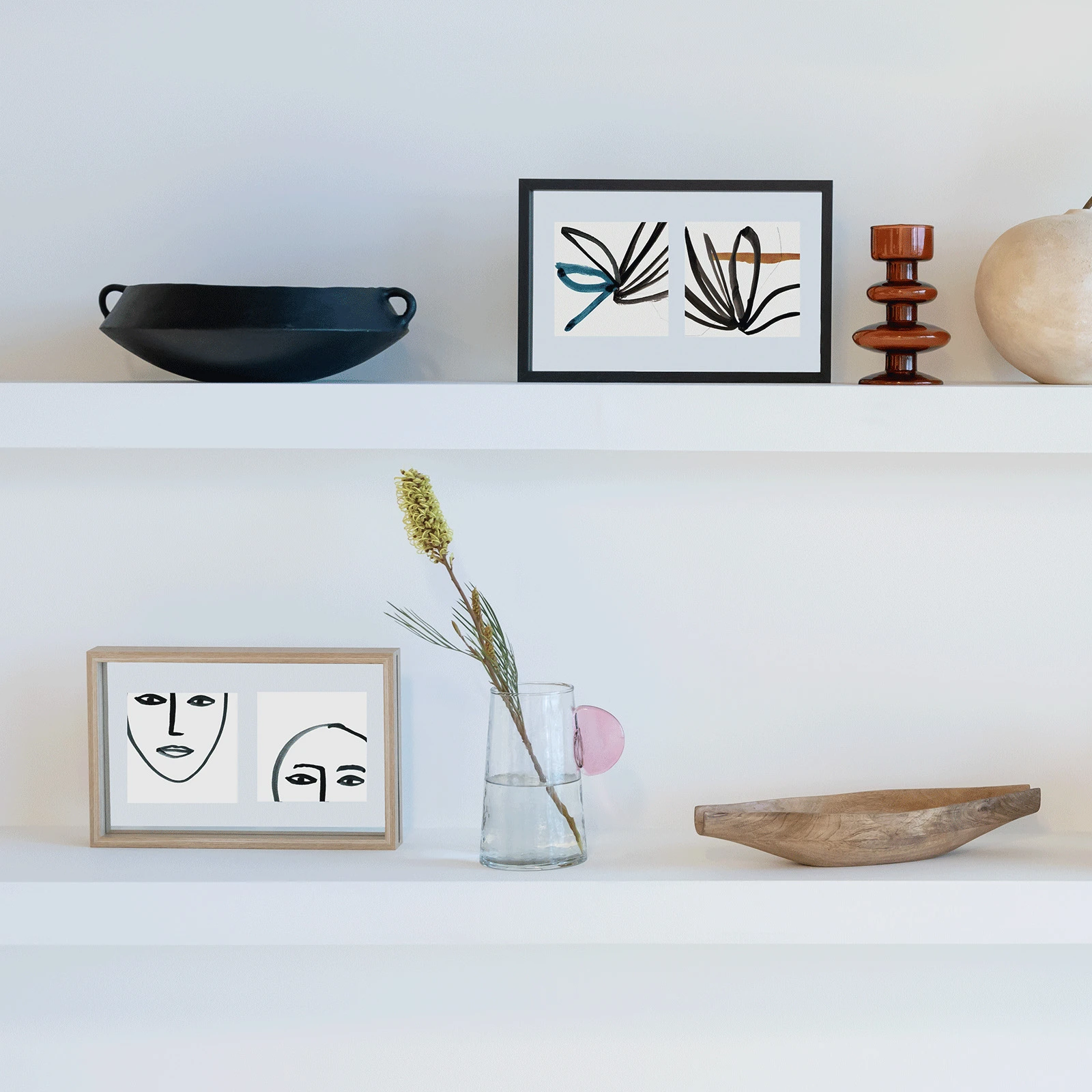  photo frame Floating Minimalism Double black Gallery