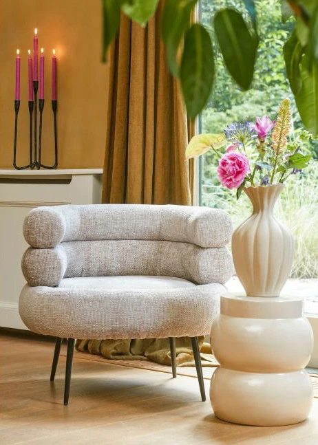 Vendi side table cream - h40xd35cm Gallery