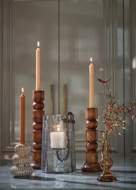 Dinner candle stearin cream 6 pieces - h25xd2,2cm Gallery