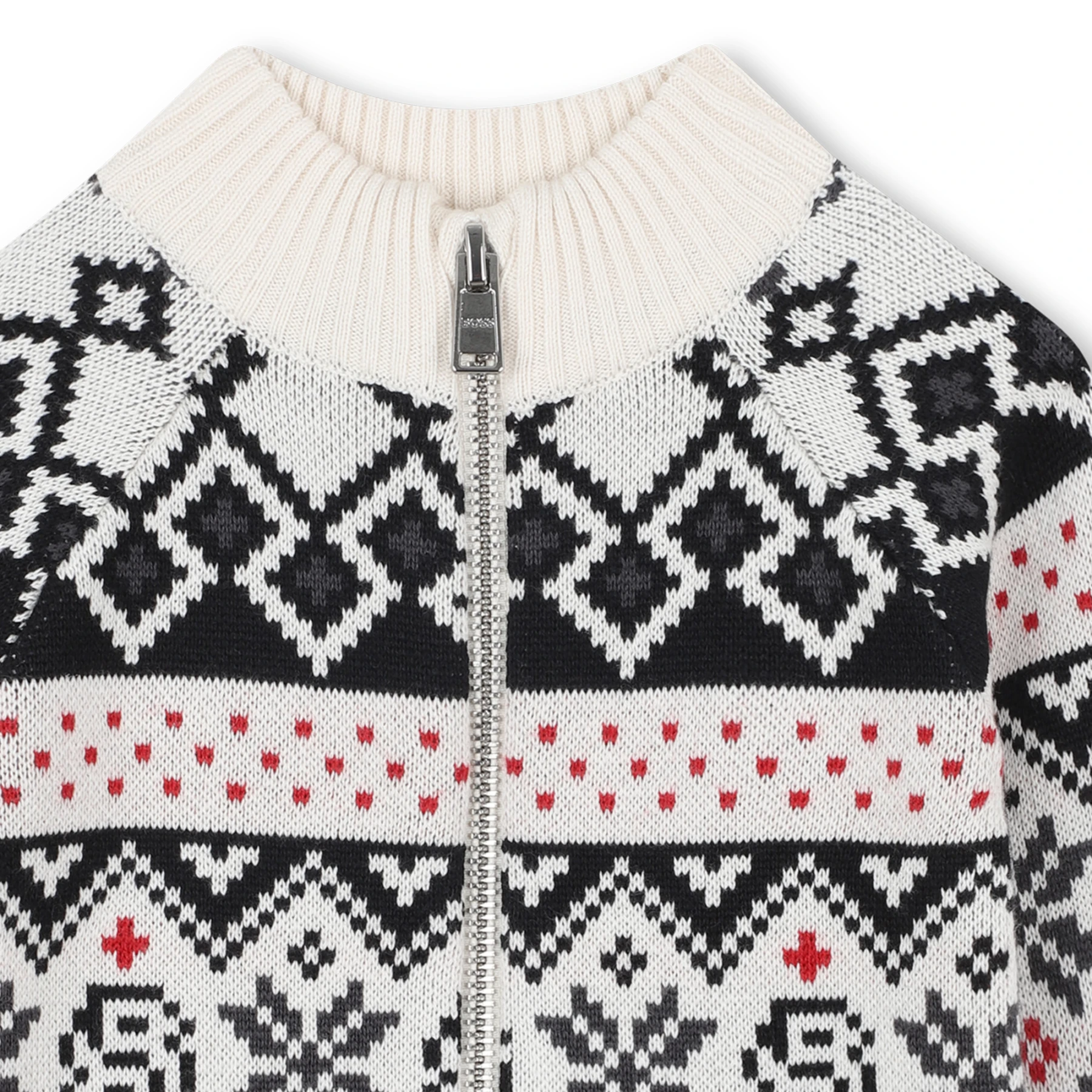 Cotton knitted high collar cardigan Gallery