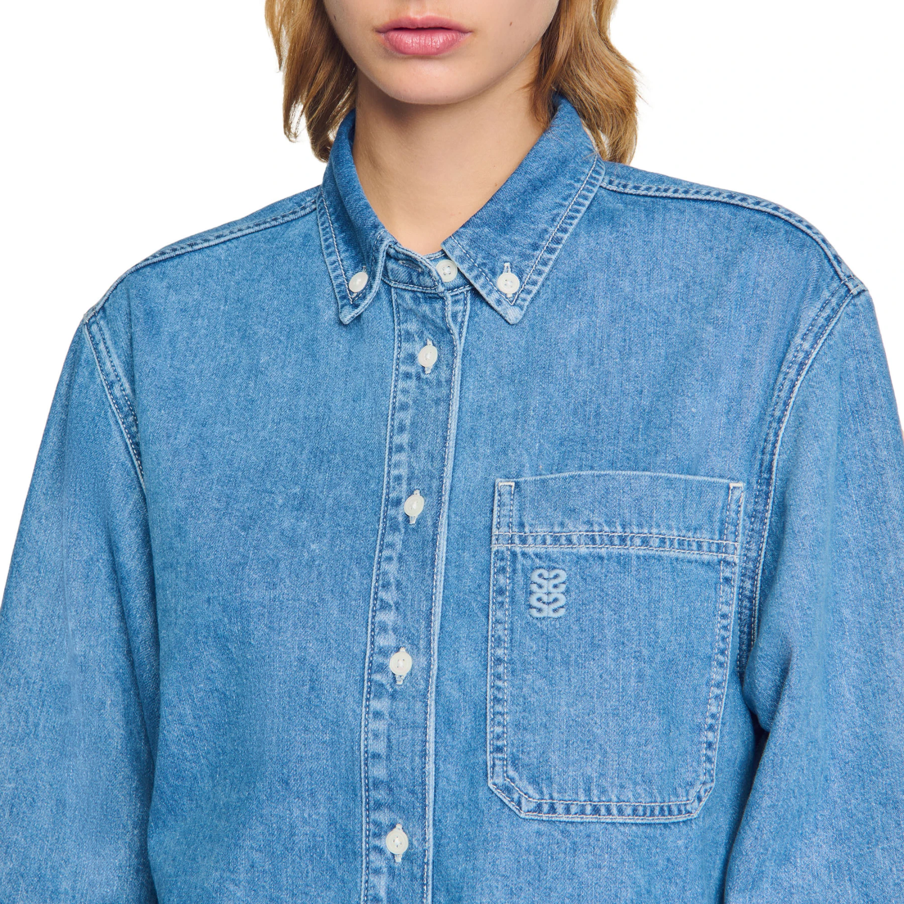 Denim cropped shirt Gallery