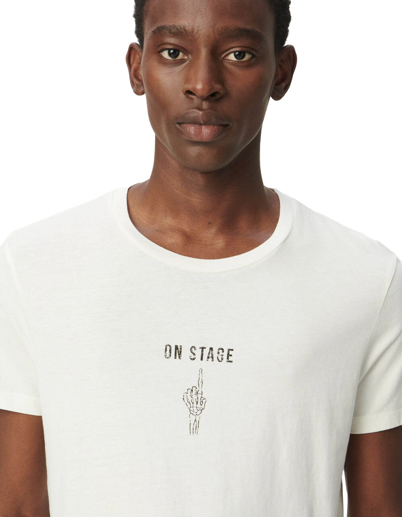 Short-sleeved T-shirt with hand image Gallery