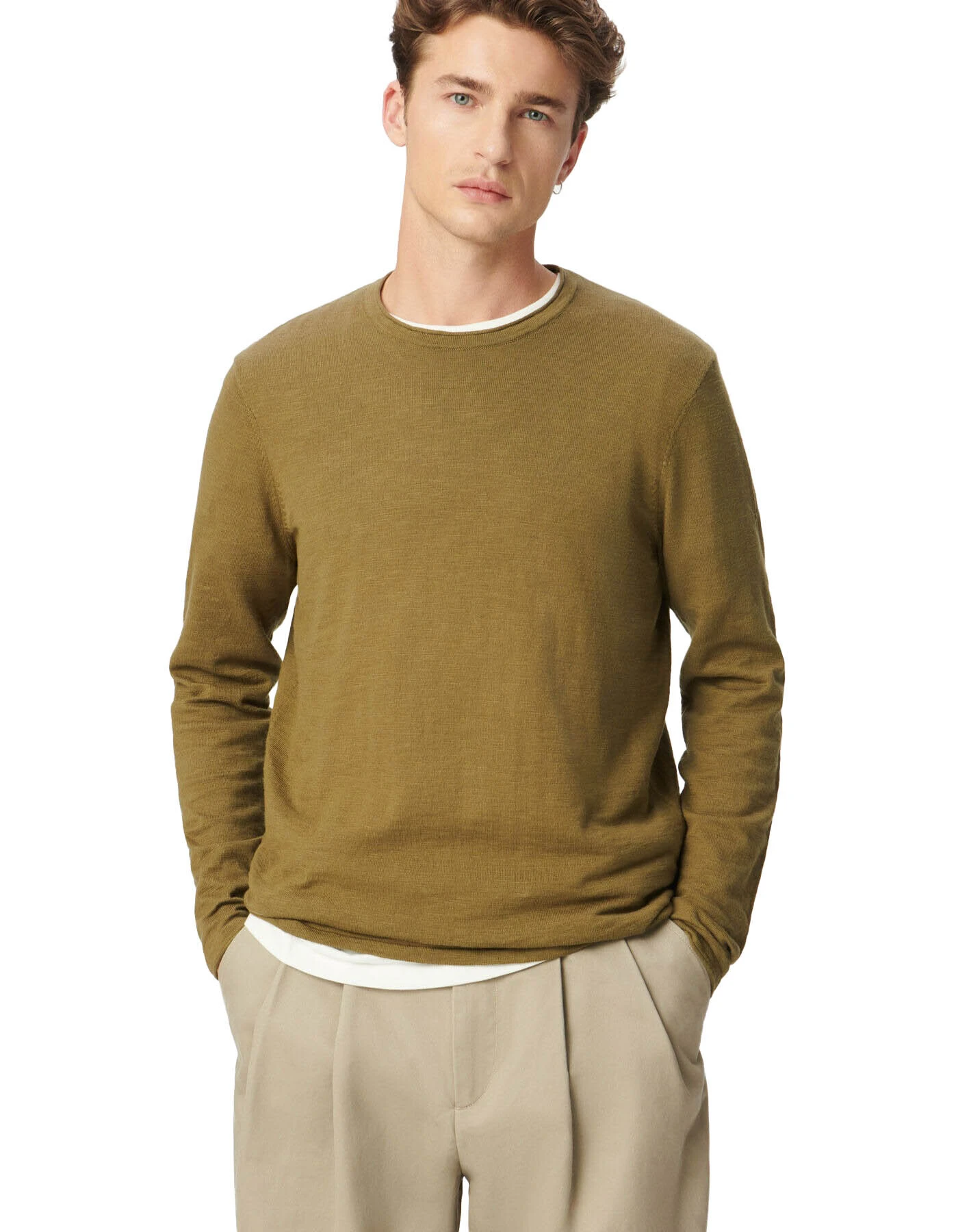 Organic cotton fine knit slub sweater Gallery