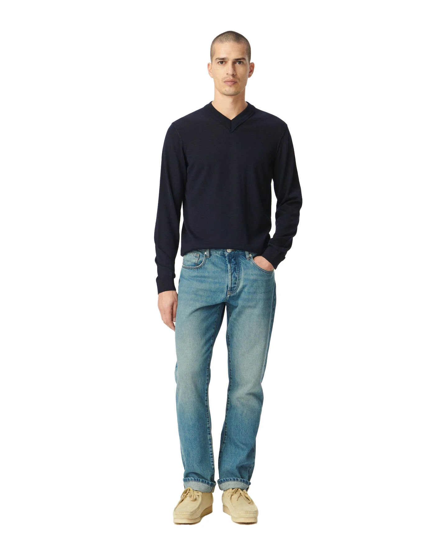 Washed Blue Straight Jeans Gallery