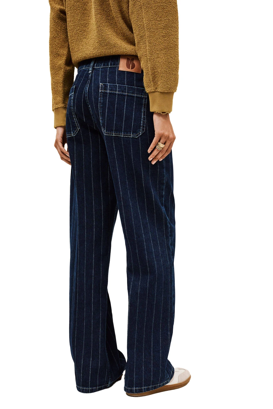 Wide Striped Denim Jeans Gallery